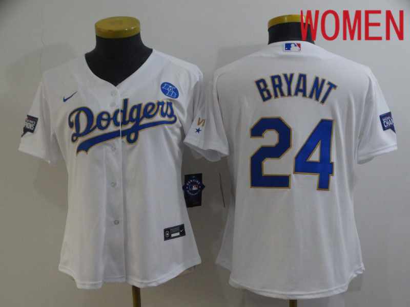 Women Los Angeles Dodgers 24 Bryant White Game 2021 Nike MLB Jersey1
